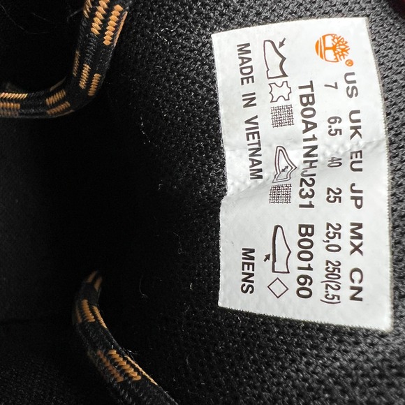 Timberland Euro Hiker Boots Mens 7 Wheat Black Leather Gold Hardware Mid Top - Picture 12 of 12